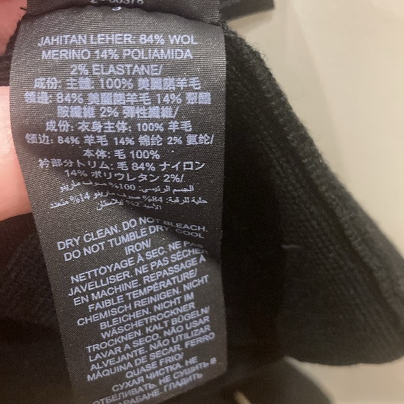 Tory Burch Black Sweater w/Blue Crystal Flowers on Shoulder; Size Large - Picture 8 of 12